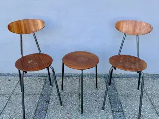 1960’er teak sæt 2 stole og bord.