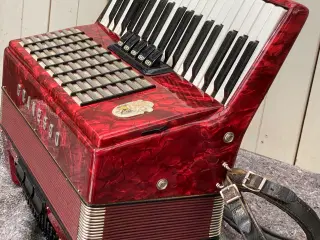 Granesso harmonika – vintage rød perlemor, sælges 