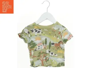Børne T-shirt med bondegårdsprint fra Next (str. 68)