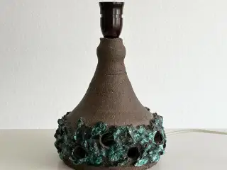 Lampefod, keramik m blågrøn glasur, NB