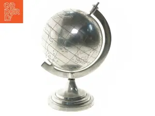 Metal globus med verdensomrids (str. 35 cm)