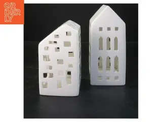 Keramiske huse lysestager fra Kähler (str. 14 cm og 18 cm)