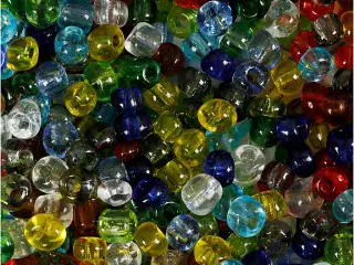 Rocaiperler, diam. 4 mm, str. 6/0, hulstr. 0,9-1,2 mm, blank transparent, 1000g/ 1 pk.