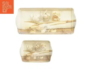 Serveringsbakker med maritime motiv (str. 21x14 & 39x17,5 cm)