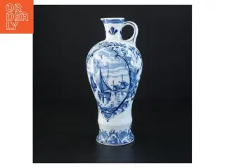 Blåt og hvidt porcelænskrukke (str. 23 x 11 cm)