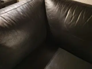 Sort hjørne lædersofa 