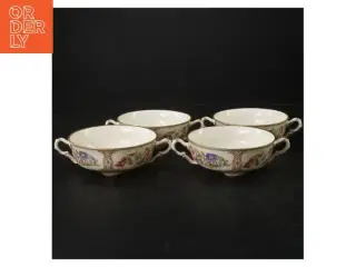 Porcelænsskåle med blomstermotiv (str. Ø. 12,5 cm)