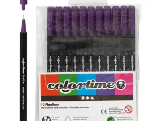 Colortime Fineliner Tusch, streg 0,6-0,7 mm, lilla, 12stk./ 1 pk.