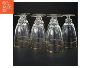 Sæt med ølglas og guldkant fra Lyngby glas (str. 14x8 cm)