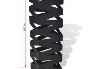 Sort kvadratisk holder til paraplyer og stokke, stål, 48,5 cm