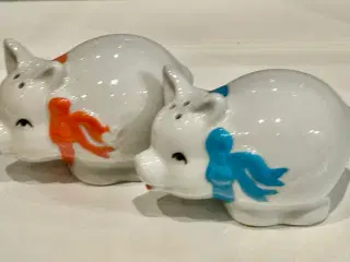 Vintage håndmalede salt/peber sæt