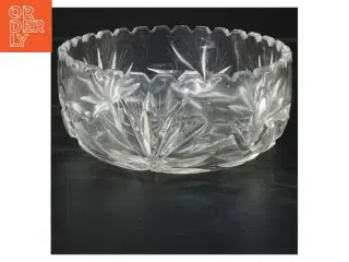 Krystalskål med udskæringer (str. 7x18,5 cm)