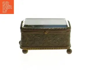 Antikt fransk smykkeskrin (str. 8x5,5 cm)
