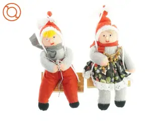 Juledreng og julepige fra Ukendt (str. LB: 30x14cm)