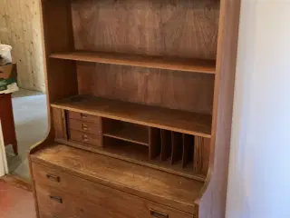 Sekretær, bureau, reol med skuffer