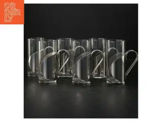 Sæt med 6 glas med metalhåndtag (str. 13,5 cm. 6 styk)