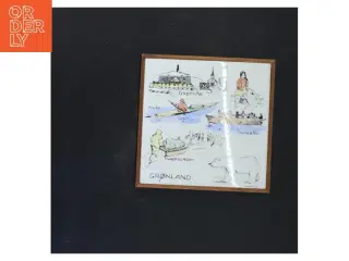 Vægdekoration med grønlandsmotiver (str. 16x16 cm)