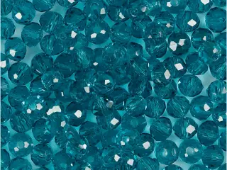 Facetperler, diam. 4 mm, hulstr. 1 mm, turkis, 45stk./ 1 pk.