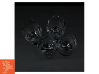 4 ølglas med sort stilk (str. Ø. 6,5 cm. længde, 21 cm. 4 styk)