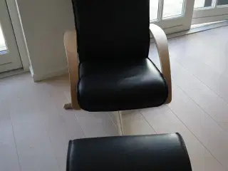lænestol i sortlæder