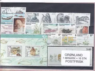 Grønland - 1 Miniark + 16 Stk. - Postfrisk