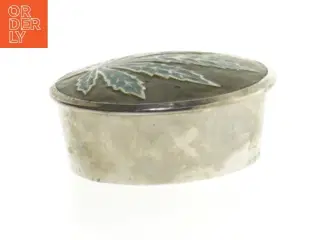 Lågkrukke med Cannabis blad dekoreret låg (str. Ø 5,5 cm)