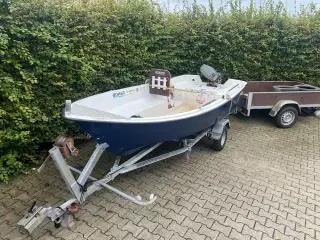 jolle med trailer og 15 hk motor