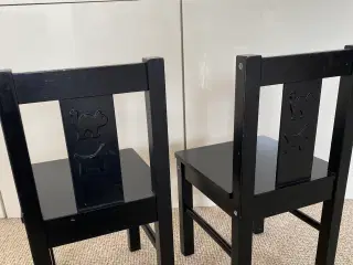 2 stk Ikea børnestole Kritter i sort træ