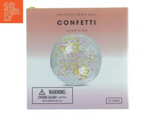 Oppustelig strandbold med konfetti fra Sunnylife (str. Kasse 15,5 x, 14,5 x, 5 cm)