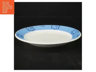Porcelænstallerken med blomstermotiv (str. Ø 20,5 cm)