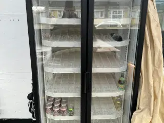 Stort køleskab glas låger 