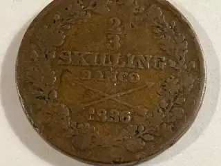 2/3 skilling 1836 Sverige