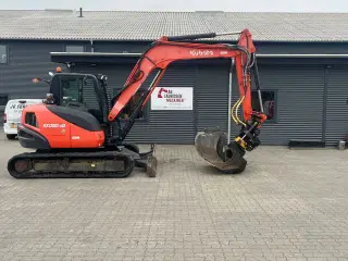 Kubota KX080-4 Engcon rotortilt, Centralsmørring og 3 Engcon skovle