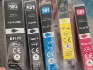 5 poser med Canon blæk / farvepatroner, 28 stk 