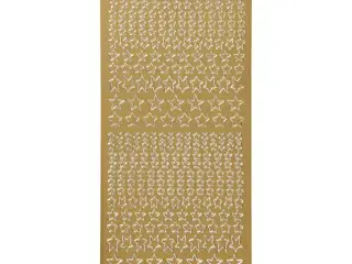 Stickers, stjerner, ark 10x23 cm, guld, 1 ark