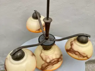 Flot 1920-30’er Art Deco Stor 3 armet lysekrone Ar