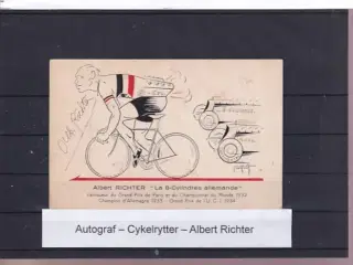 Autograf - Cykelrytter - Albert Richter