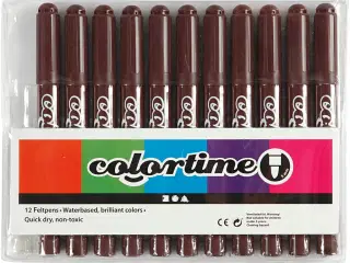 Colortime Tusch, streg 5 mm, mørk brun, 12stk./ 1 pk.