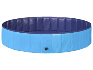 Foldbar hundesvømmepulje Blå 160 x 160 x 30 cm PVC