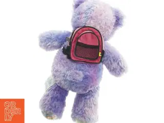 Flerfarvet teddybjørn med rygsæk (str. 45 x 26 cm)