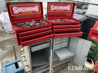 Værktøjs kasser og skabe med indhold