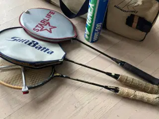 3 Badminton  Ketsjer, Taske og 6 fjerbolde