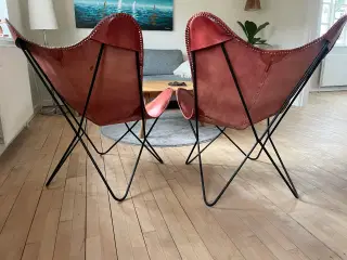 Flagermus stol cognac læder