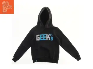 Sort hættetrøje med &#39;GEEK&#39;D&#39; print (str. 158)
