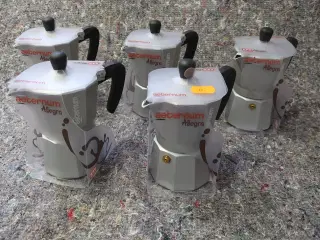 5 stk. espressokander BIALETTI AETERNUM ALLEGRA, 3 kopper