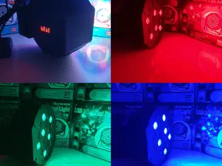 NY! 18 RGB LED Diskolys + Lydsensor DMX512 In/Out