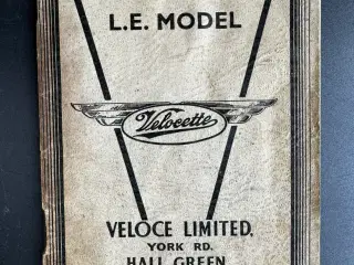 1953 - Velocette - OWNER'S HANDBOOK for L.E. MODEL