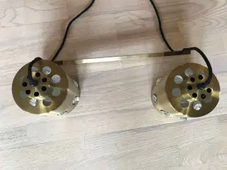 Retro lampe i messing og palisander
