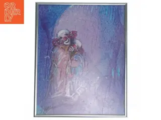 Indrammet abstrakt kunstværk (str. 27,5x22 cm)