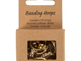 Creoler med øje, diam. 15 mm, tykkelse 3 mm, forgyldt, 2x2par/ 1 pk.